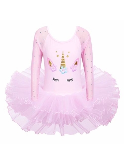 BAOHULU Leotards for Girls Ballet Dance Tutu Skirted Princess Dress 3-8 Years