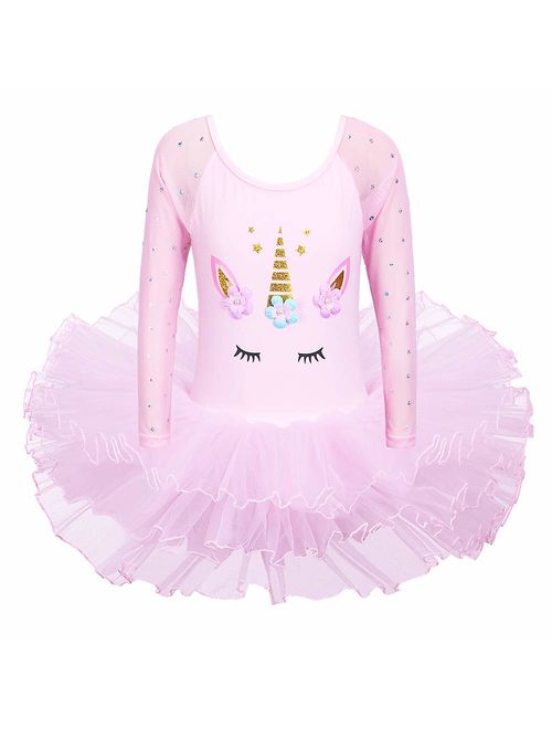 BAOHULU Leotards for Girls Ballet Dance Tutu Skirted Princess Dress 3-8 Years