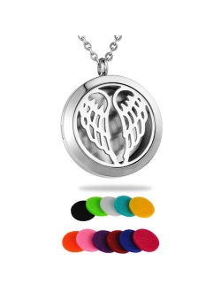 HooAMI Essential Oil Diffuser Necklace Aromatherapy Pendant Stainless Steel Locket Jewelry for Women, Men, Boy, Girl