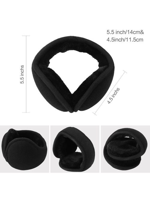 Komene Classic Fleece Ear Muffs Collapsible Behind-The-Head Ear Warmers for Women and Men