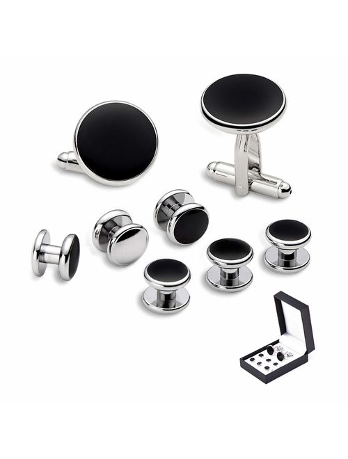 Zealmer 316L Stainless Steel Cufflinks Shirt Studs Business Wedding Gifts for Men