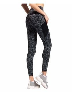 Women Yoga Leggings Mesh Pocket Mid-Waist Gym Running Tights 60127