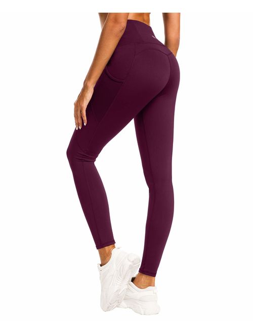 QUEENIEKE Women Yoga Leggings Mesh Pocket Mid-Waist Gym Running Tights 60127