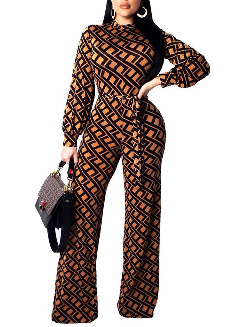 Women's Sexy Jumpsuits Elegant Long Sleeve Long Pants Straight Long Pants Clubwear Denim Rompers with Pockets