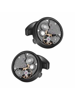 MERIT OCEAN Cufflinks Steampunk Watch Movement Shape Cufflinks for Men Mens Shirt Vintage Gears Watch Cuff Links Business Wedding Gifts with Gift Box