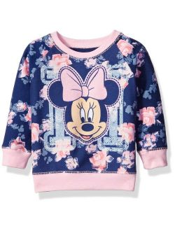 Girls' Minnie Mouse Floral All Over Print French Terry Sweatshirt