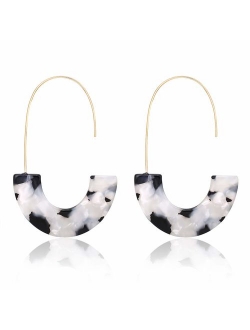 MOLOCH Acrylic Earrings Statement Tortoise Hoop Earrings Resin Wire Drop Dangle Earrings Fashion Jewelry for Women