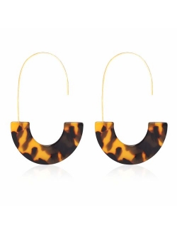 MOLOCH Acrylic Earrings Statement Tortoise Hoop Earrings Resin Wire Drop Dangle Earrings Fashion Jewelry for Women