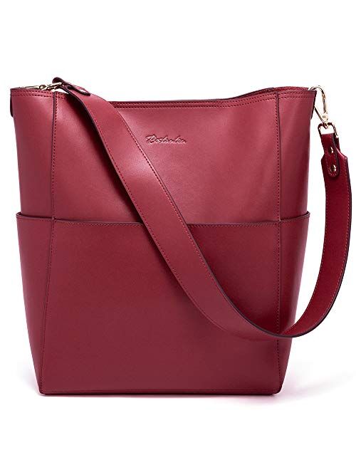 BOSTANTEN Women's Leather Designer Handbags Tote Shoulder Bucket Bags