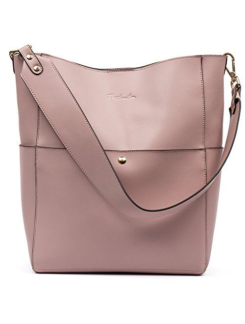 BOSTANTEN Women's Leather Designer Handbags Tote Shoulder Bucket Bags