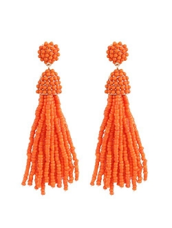 NLCAC Women's Beaded tassel earrings Long Fringe Drop Earrings Dangle 6 Colors