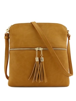 Tassel Zip Pocket Crossbody Bag