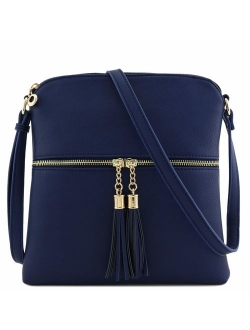 Tassel Zip Pocket Crossbody Bag