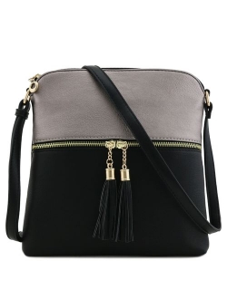 Tassel Zip Pocket Crossbody Bag