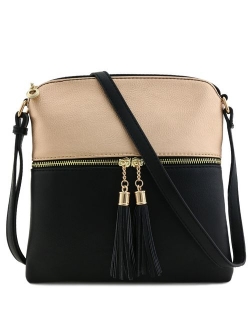 Tassel Zip Pocket Crossbody Bag