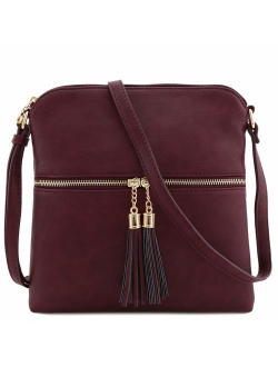 Tassel Zip Pocket Crossbody Bag