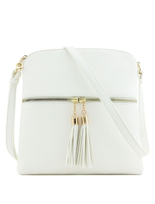 Tassel Zip Pocket Crossbody Bag