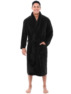 Men's Warm Fleece Robe Plush Bathrobe