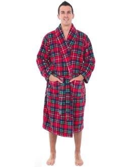 Men's Warm Fleece Robe Plush Bathrobe