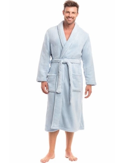 Men's Warm Fleece Robe Plush Bathrobe