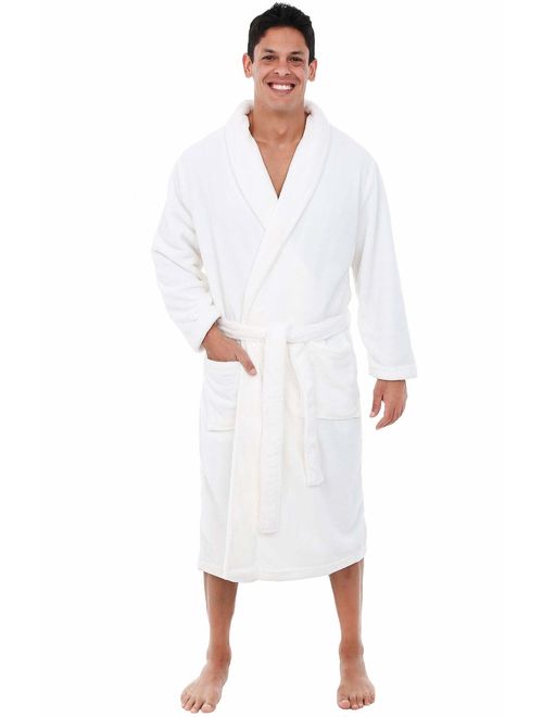 Alexander Del Rossa Men's Warm Fleece Robe Plush Bathrobe