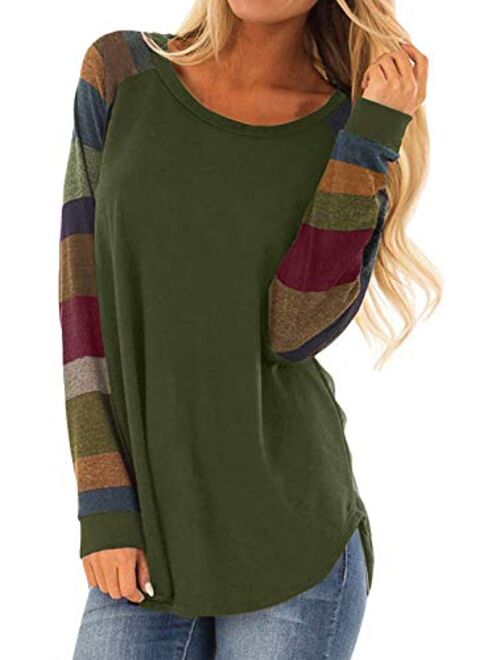 HARHAY Women's Cotton Knitted Long Sleeve Lightweight Tunic Sweatshirt Tops