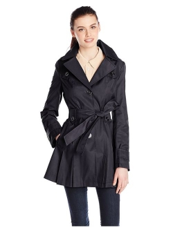 Via Spiga Women's Single-Breasted Belted Trench Coat with Hood