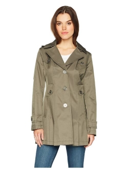 Via Spiga Women's Single-Breasted Belted Trench Coat with Hood