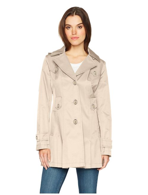 Via Spiga Women's Single-Breasted Belted Trench Coat with Hood