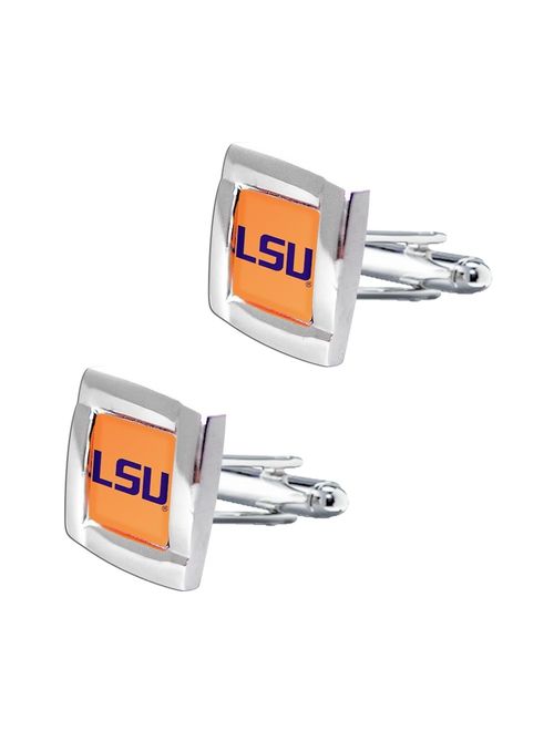 NCAA LSU Tigers Square Cuff Links, Team Color, 4