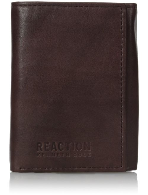 Kenneth Cole Reaction Men's Wallet - RFID Genuine Leather Slim Trifold with ID Window and Card Slots