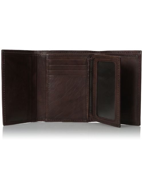 Kenneth Cole Reaction Men's Wallet - RFID Genuine Leather Slim Trifold with ID Window and Card Slots