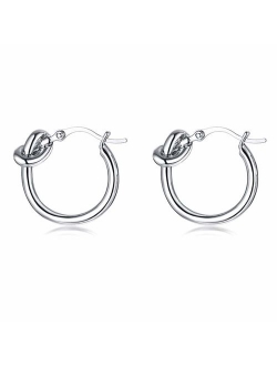 Mengpa Stainless Steel Women's Hoop Earrings In Gold Silver Black