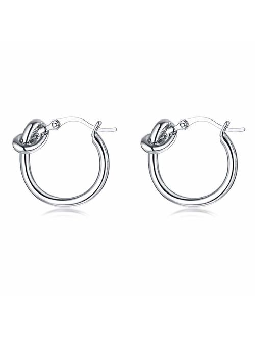 Mengpa Stainless Steel Women's Hoop Earrings In Gold Silver Black