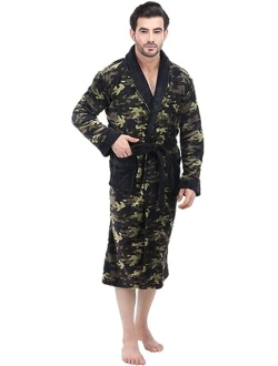 NY Threads Luxurious Men's Shawl Collar Fleece Bathrobe Spa Robe