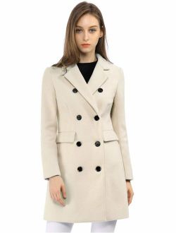 Women's Winter Coat Elegant Notched Lapel Double Breasted Trench Coat