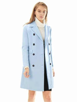 Women's Winter Coat Elegant Notched Lapel Double Breasted Trench Coat