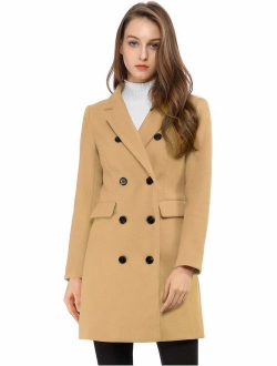 Women's Winter Coat Elegant Notched Lapel Double Breasted Trench Coat