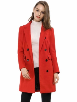 Women's Winter Coat Elegant Notched Lapel Double Breasted Trench Coat