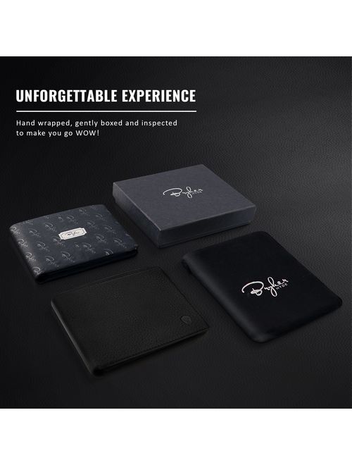 2 ID Window RFID Wallet for Men, Bifold Side Flip, Extra Capacity Travel Wallet