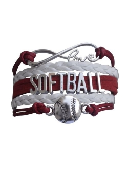 Softball Infinity Charm Bracelet- Softball Jewelry - Perfect Softball Player, Team and Coaches Gifts