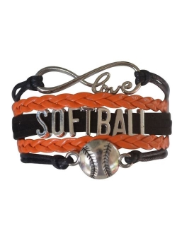 Softball Infinity Charm Bracelet- Softball Jewelry - Perfect Softball Player, Team and Coaches Gifts