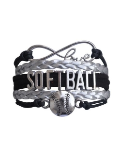 Softball Infinity Charm Bracelet- Softball Jewelry - Perfect Softball Player, Team and Coaches Gifts