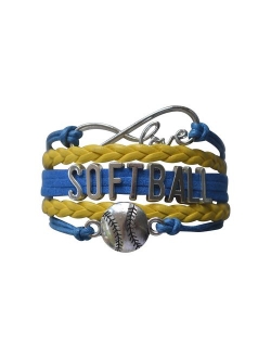 Softball Infinity Charm Bracelet- Softball Jewelry - Perfect Softball Player, Team and Coaches Gifts