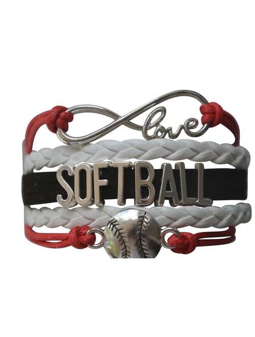 Softball Infinity Charm Bracelet- Softball Jewelry - Perfect Softball Player, Team and Coaches Gifts