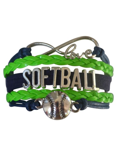 Softball Infinity Charm Bracelet- Softball Jewelry - Perfect Softball Player, Team and Coaches Gifts