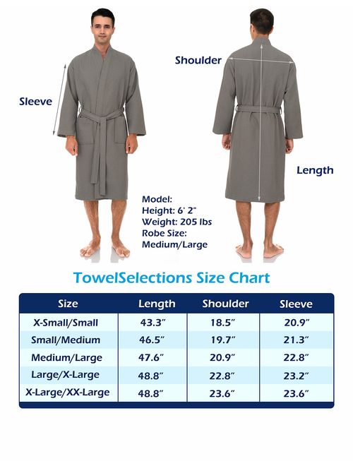 TowelSelections Men's Robe, Kimono Waffle Spa Bathrobe