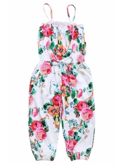 Toddler Little Girls One-Pieces Floral Corset Romper Jumpsuit Harem Pants Overalls