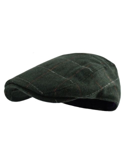 Wonderful Fashion Men's Classic Herringbone Tweed Wool Blend Newsboy Ivy Hat (Large/X-Large, Charcoal)