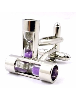 LBFEEL Real Hourglass Cufflinks for Men in 3 Colors with a Gift Box